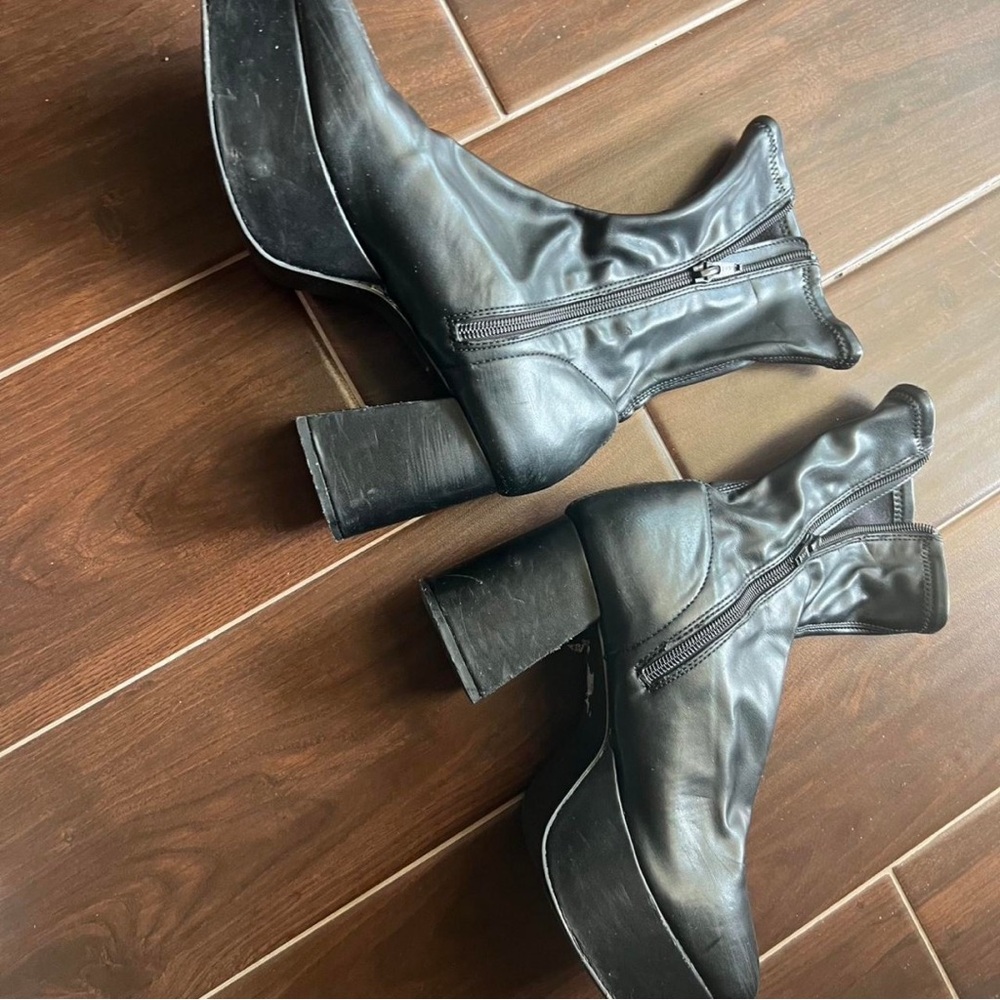 ASOS Black Leather Heeled Boots
